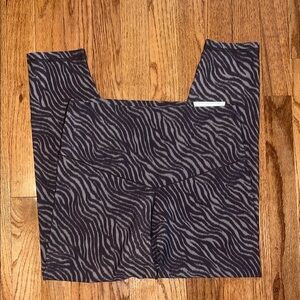 NWT Aerie Offline Real Me 7/8 Brown Zebra Hi Rise Short Inseam Leggings Size XL